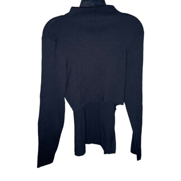 Babaton 2XL Aritzia Black Top Long Sleeve Sweater Shirt Ribbed Thick Fall Winter - Picture 6 of 16